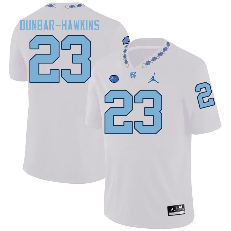 #23 Khristian Dunbar-Hawkins North Carolina Tar Heels College Football Jersey Stitched-White